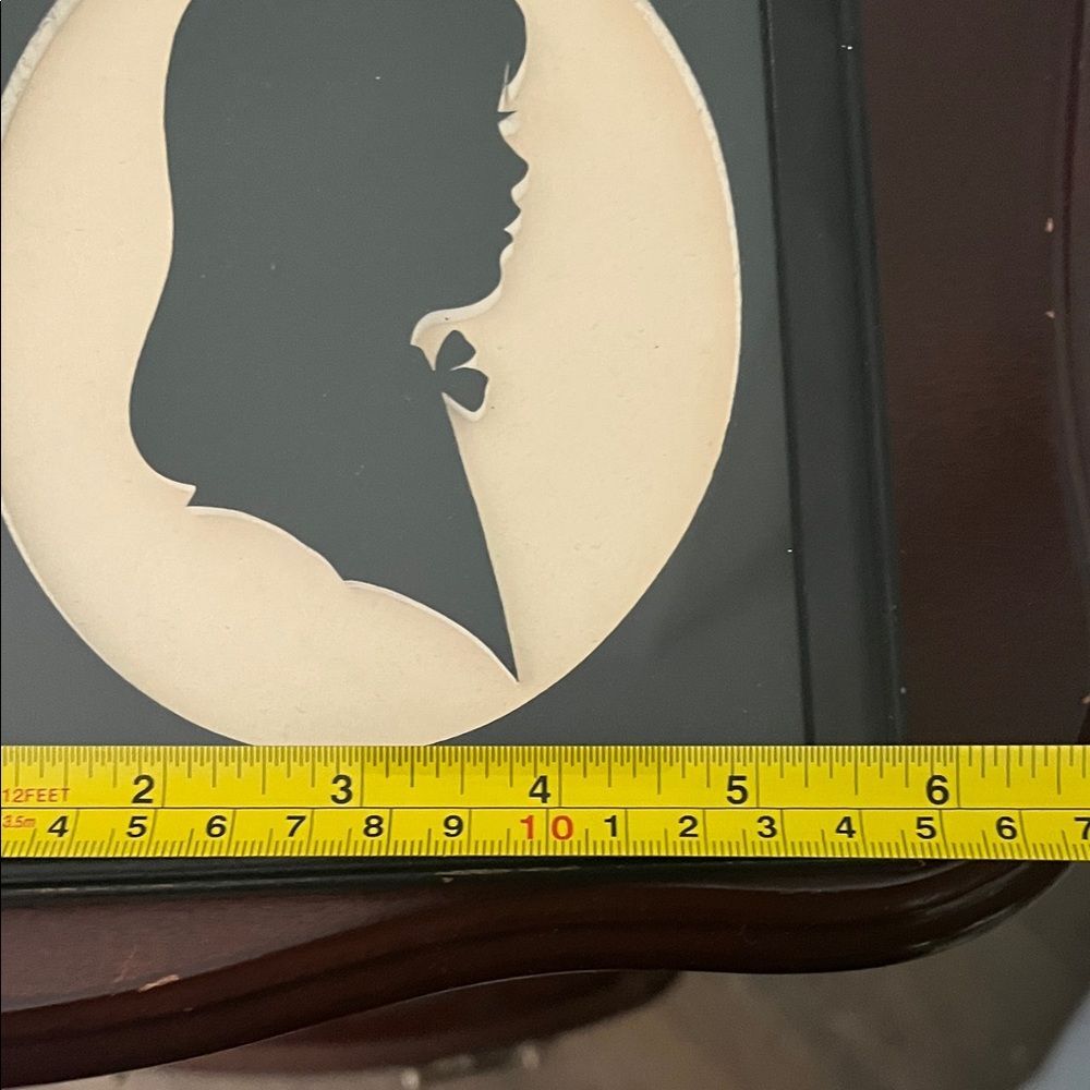 Framed Black and Cream Girl Silhouette Wall Art Vintage Style Home Decor - Picture 4 of 4